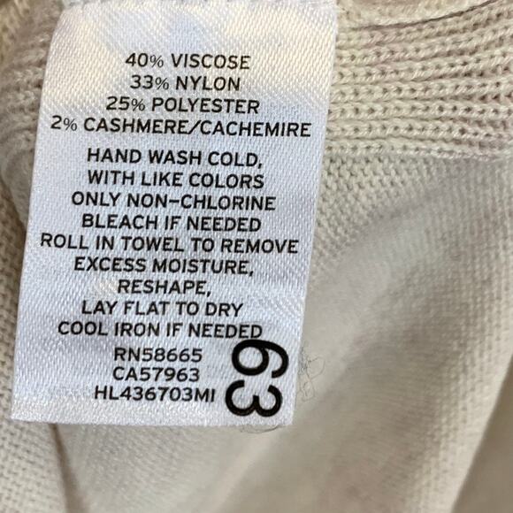 CHELSEA28 Beige Oatmeal Light Heather V-Neck Pullover Sweater SZ XXS - Picture 9 of 9